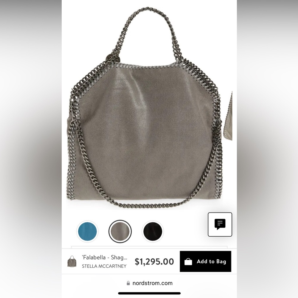 Stella McCartney Falabella Shaggy Deer foldover tote in Light Grey